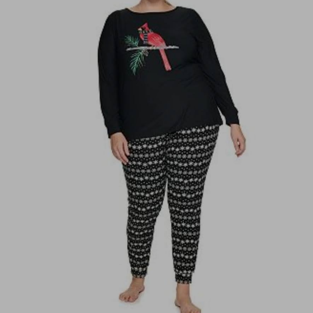 Plus Size Croft & Barrow Cozy Celebration Pajama Top & Banded Bottom PJ Set